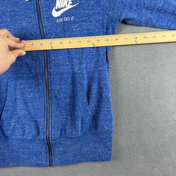 Nike Hoodie Womens Extra Small Blue NSW Gym Vintage Full Zip Sweatshirt - Picture 8 of 9